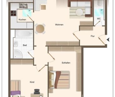 Moderne 3-Raum-Wohnung, zentrumsnah in Limbach-Oberfrohna! - Photo 1