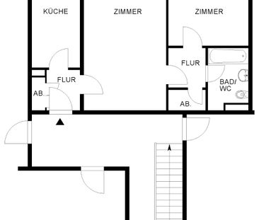 2-Zimmer-Wohnung sucht Mieter mit Wohnberechtigungsschein von 60m² // 1.OG. 3. Mieteinheit von links - Foto 5