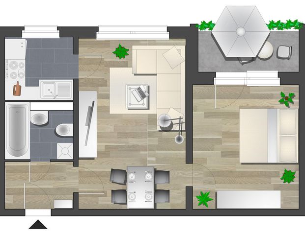Sanierte 2-Raum-Wohnung mit Balkon - Foto 1