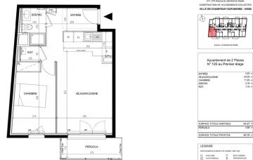 Appartement 2 pièces 44.87 m² - Photo 4