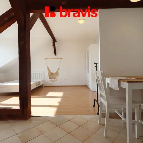 Pronájem bytu 1+kk, Brno - Černovice, ulice Klíčova, lodžie, sklep - Fotografie 1