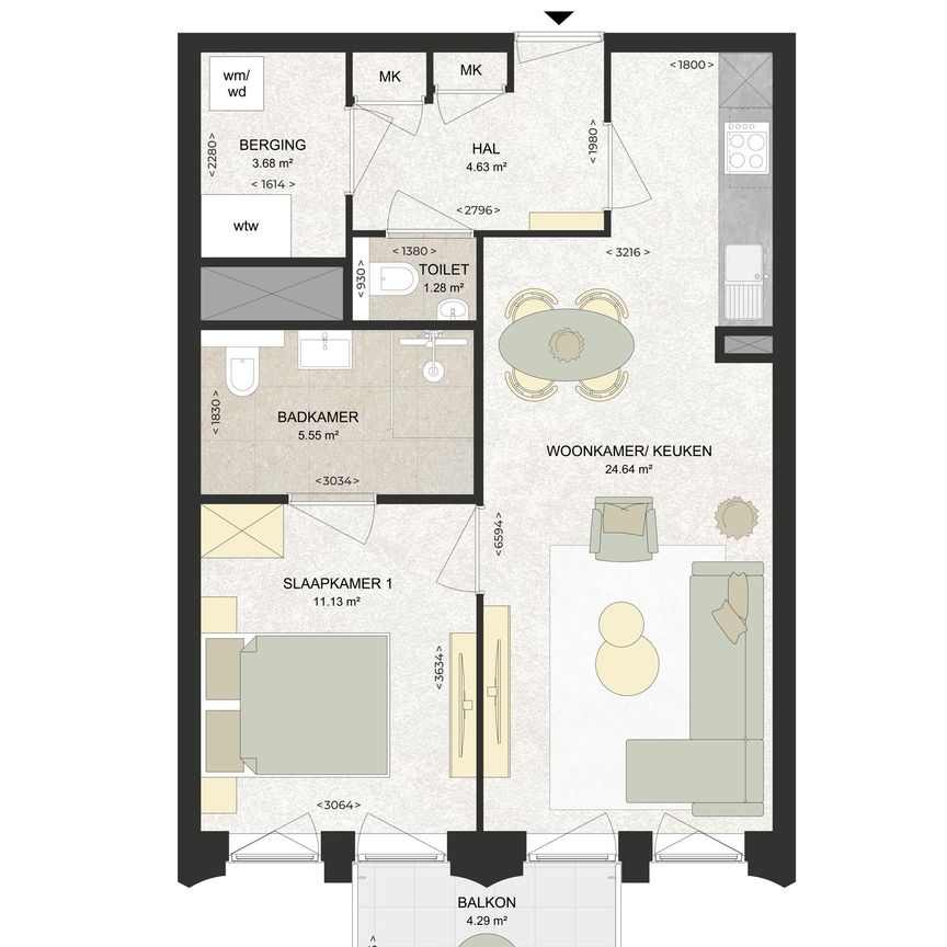Appartement te huur: Kennedylaan 354 2035 TR Haarlem - Photo 1