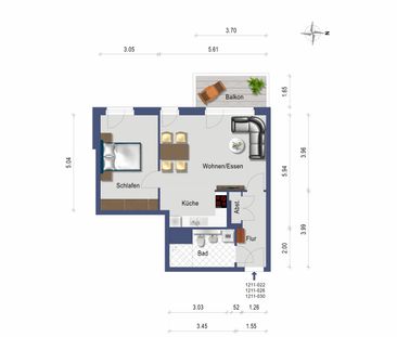 Helle 2-Zimmer-Wohnung mit Balkon - 22846 Norderstedt - Photo 1