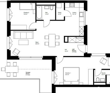 3.5 new rooms in attic with 28m2 terrace – C17-403 - Photo 1