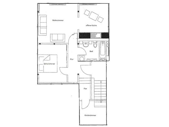 offene Wohnküche - 3 Zimmer Dachgeschoss Alt Chrieschwitz in Plauen zur Miete - Bad mit Wanne - Foto 1