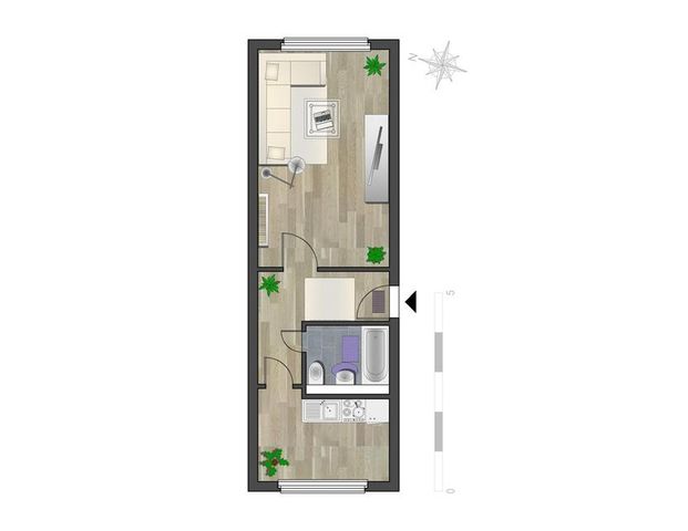 1-Raum-Wohnung nahe Schlossteich - Foto 1
