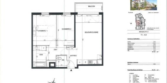 Appartement à louer 3 pièces 57.14m² - Photo 3