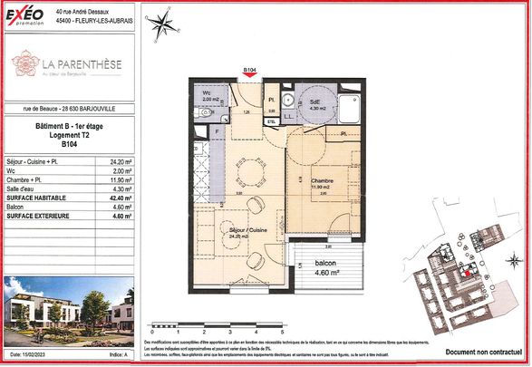 Location Appartement 2 pièces 42m² - Photo 1