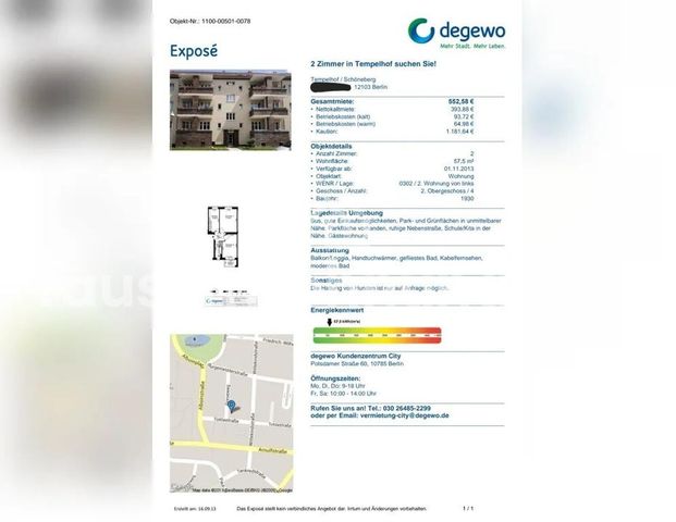 TAUSCHWOHNUNG 2 Zi nähe Ring Tempelhof-Schöneberg, gegen ab große 2,5 Zi - Foto 1