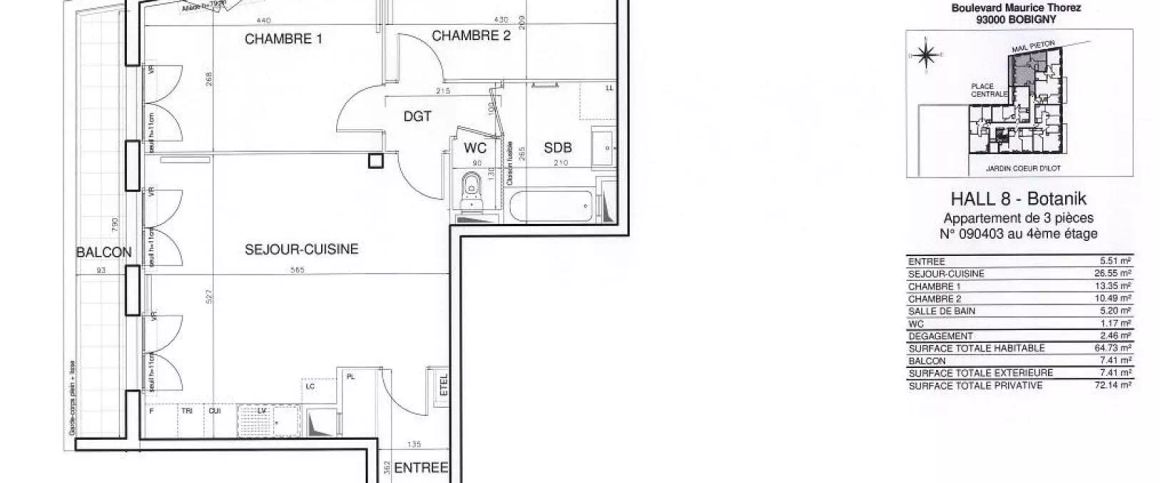 location Appartement T3 DE 64.6m² À BOBIGNY - Photo 1