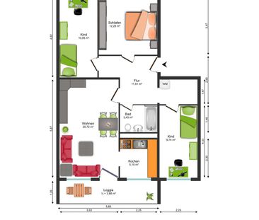 frisch sanierte- 4-Raum-Wohnung mit Balkon - Photo 1