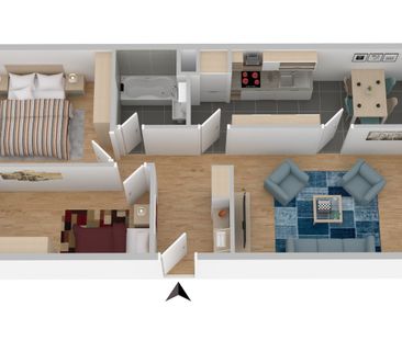3 Zimmer, 60 m², 3. Stock - Photo 3