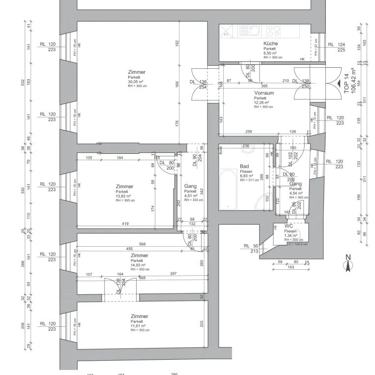 Erstbezug nach Sanierung 4-Zimmer-Wohnung in der Nähe vom Augarten - Provisionsfrei! - Foto 1