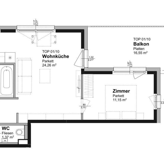 17m² Balkon! Neubauwohnung in der Koloniestraße! Baujahr 2021! - Photo 1