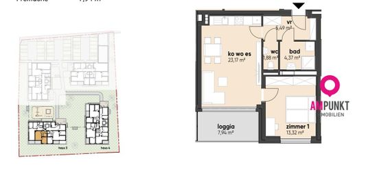 Ideal für Singles & Paare: Neubauwohnung mit Loggia und Tiefgarage in Schalchen - Photo 3