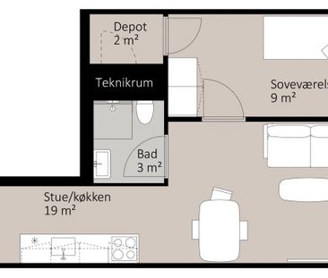 2-værelses studiebolig - Foto 2