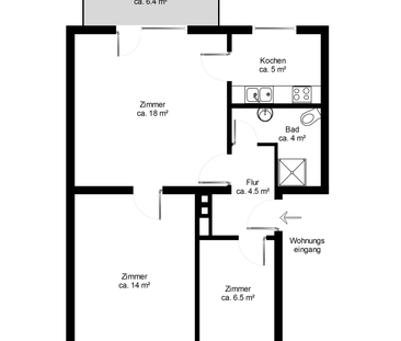 2,5-Zimmer-Wohnung mit Balkon! - Foto 4