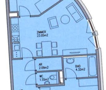 Beeindruckend aufgeteilte 3 Zimmer Wohnung inkl. Einbauküche im 23.... - Foto 2