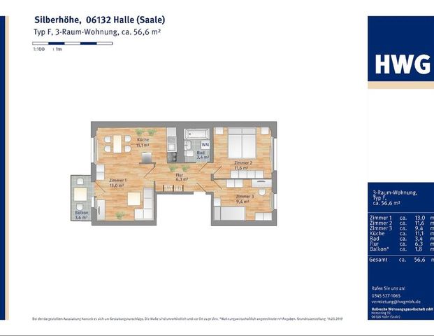 frisch gestrichen - 3R mit Wanne und Balkon - Foto 1