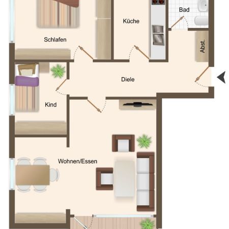 Schöne 3-Zimmerwohnung mit Balkon in Bad Salzuflen! - Photo 4