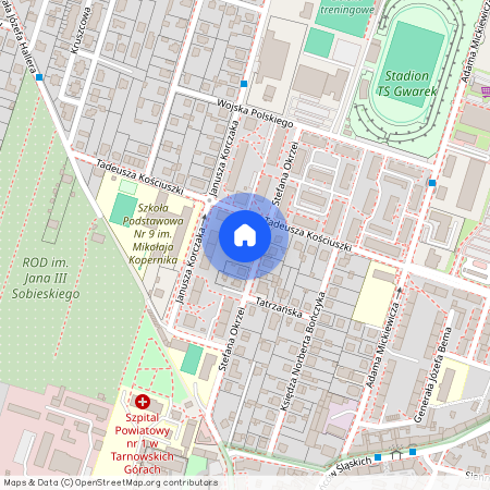 ul. Stefana Okrzei, Tarnowskie Góry, tarnogórski, śląskie