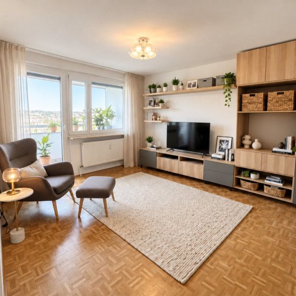 Stadtliebhaber aufgepasst! Einladende 3-Raum Wohnung mit dem Vorteil einer großen und sonnigen Loggia mit herrliche Aussicht! Erstklassige Infrastruktur! - Foto 1