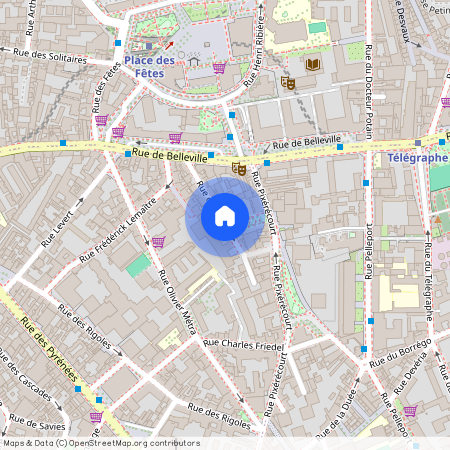 Rue de Belleville et Rue du Soleil et Rue Pixérécourt 75020 Paris (20e arrondissement)