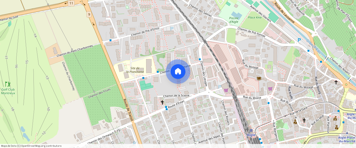 Chemin de la Planchette **, 1860 Aigle