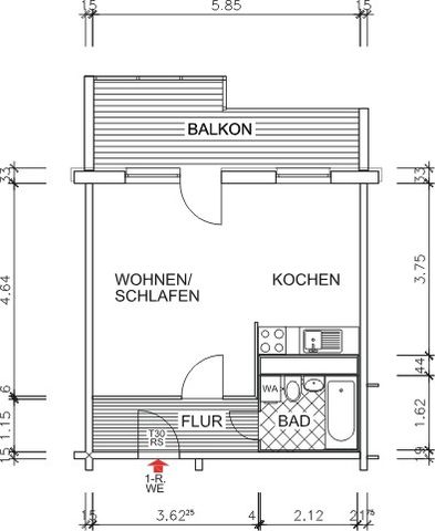 Schöne 1-Zimmer-Wohnung mit Aufzug - Foto 3