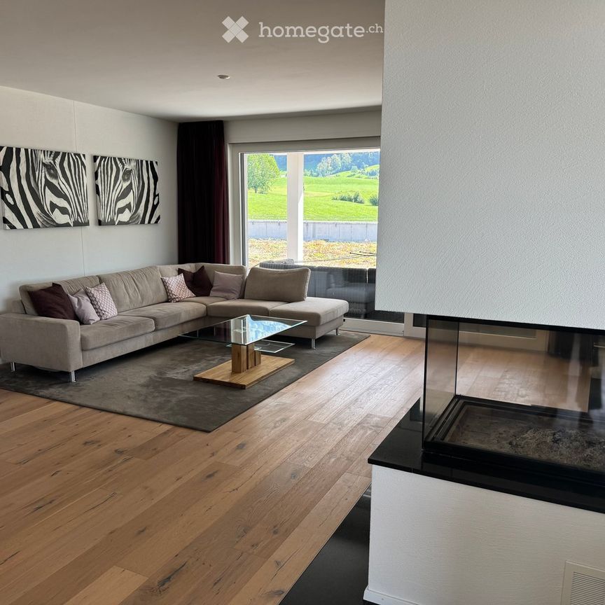 BEFRISTET - Grosszügige 5.5-Zimmer-Dachwohnung mit Panoramablick in Siebnen - Photo 1
