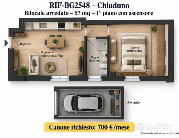 Chiuduno bilocale con box auto - Photo 1
