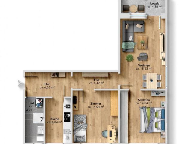 Dreiraumwohnung im neuen Glanz - Foto 1