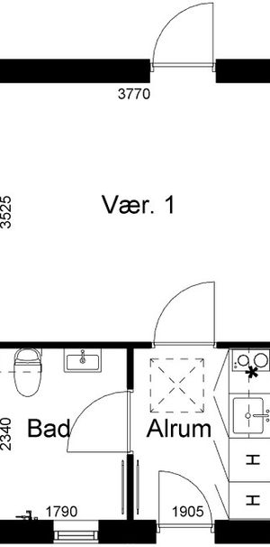 1-værelses studiebolig - Photo 1