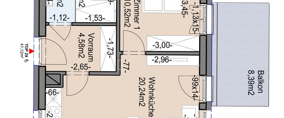 Geförderte Neubauwohnung mit 2 Zimmern in 1. Stock - Foto 1