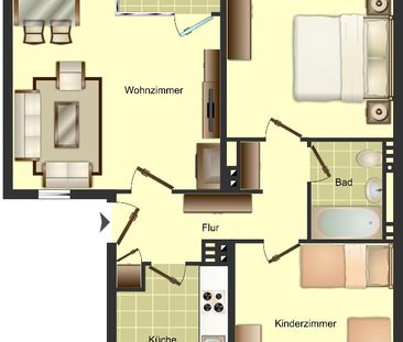 Modernisierte 3 Zimmerwohnung mit Balkon! - Photo 2