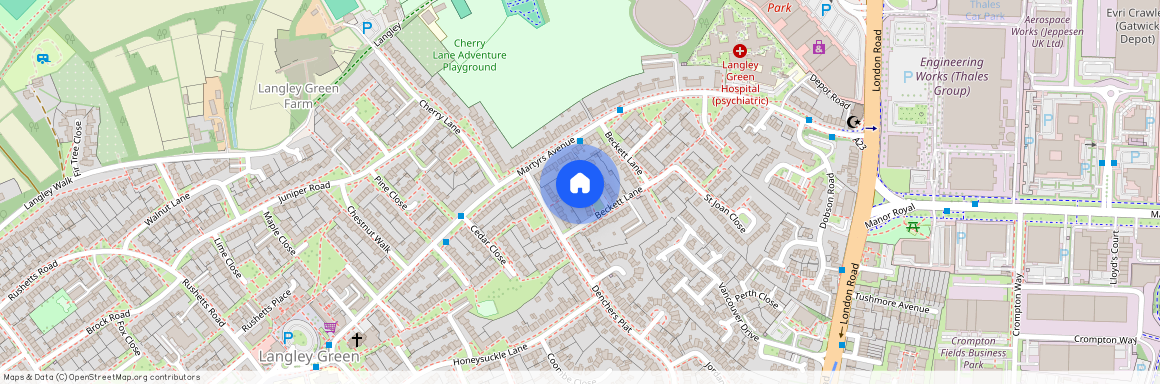 St. Edmunds Close, Langley Green, Crawley