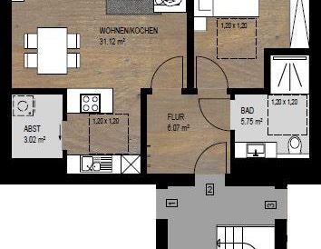 Lichtdurchflutete 67m² 2ZKB Obergeschosswohnung mit Fahrstuhl - Foto 1