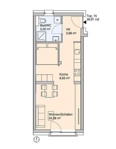 Geförderte Wohnung | moderne 1,5- Zimmerwohnung in Graz-Puntigam - Photo 2