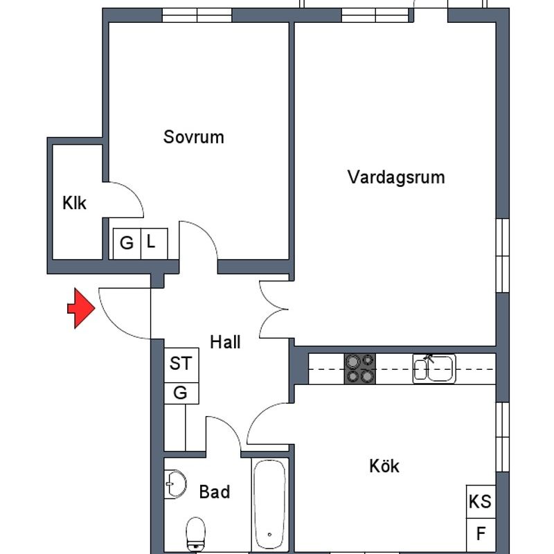 Valsverkaregatan 3 A, Motala – 2 r.o.k – 64 kvm - Foto 1