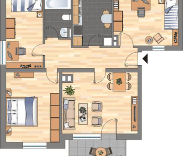 Demnächst frei! 3-Zimmer-Wohnung in Kiel - Foto 1