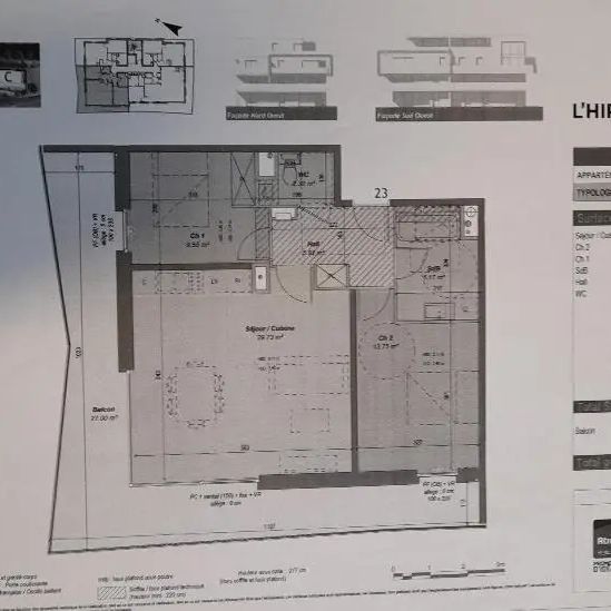 Appartement à louer 3 pièces 67.32m² - Photo 2
