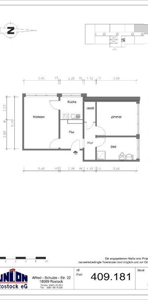 Große 2-Raumwohnung mit ebenerdiger Dusche! - Photo 1