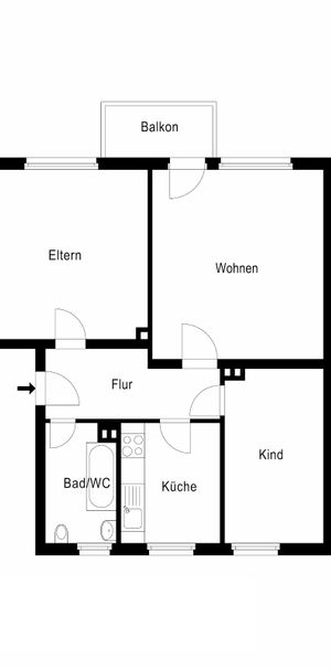 Gepflegte 3-Zimmer-Wohnung mit Balkon in Bad Wildungen - Foto 2
