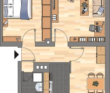 Demnächst frei! 2-Zimmer-Wohnung in Kiel - Photo 1