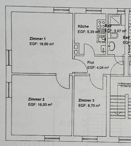 Frisch gestrichene 3 Zimmer, Küche und Bad mit Fenster Wohnung - Foto 4