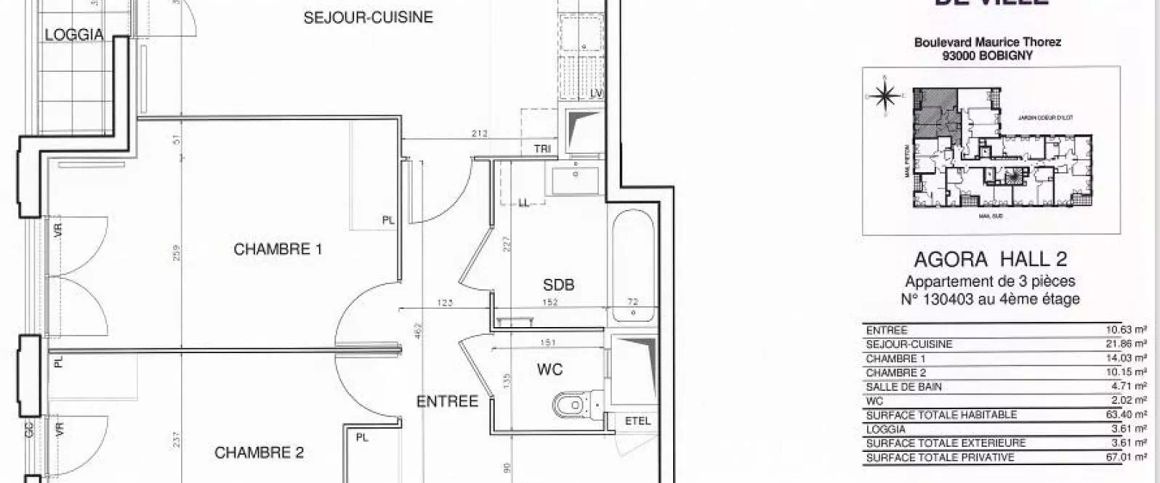 location Appartement T3 DE 63.4m² À BOBIGNY - Photo 1