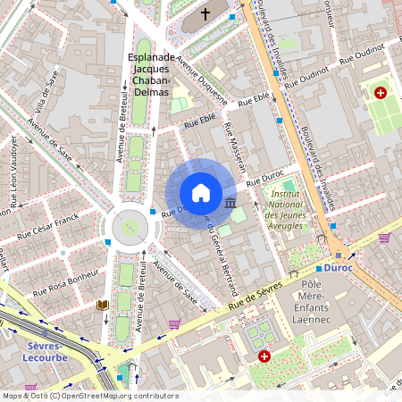 Rue du Général Bertrand et Rue Duroc 75007 Paris (7e arrondissement)