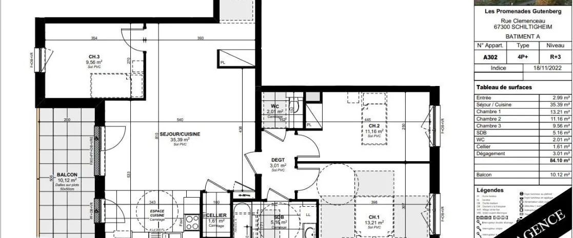 Appartement à louer 4 pièces 84.1m² - Photo 1