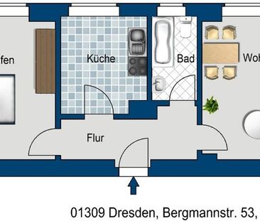 2 Zimmerwohnung in ruhiger Lage in Dresden- Striesen - Photo 1