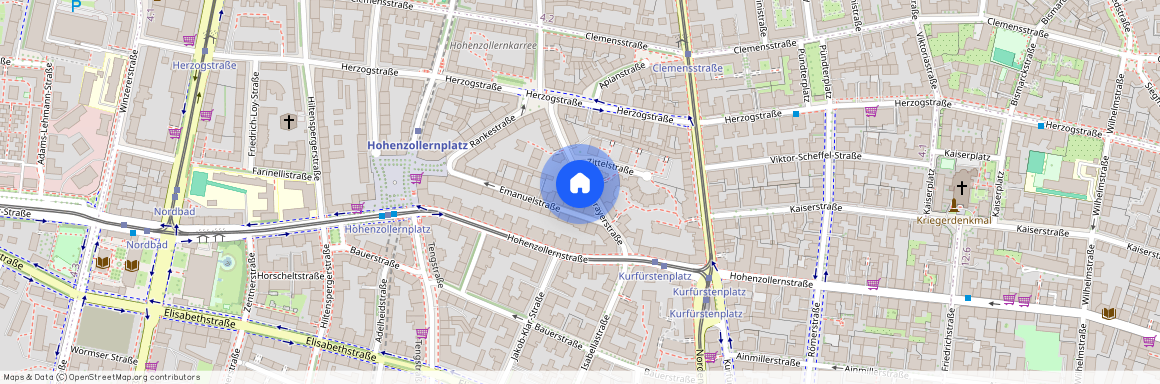 Fallmerayerstraße, 80796 München Schwabing-West ca. 2, 7 km north of Munich-center